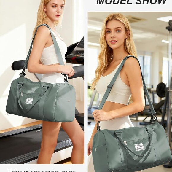 Gym Bag Womens,Travel Duffel Carry on Bag Sport Tote Bag Weekend Overnight Bag - Picture 3 of 9